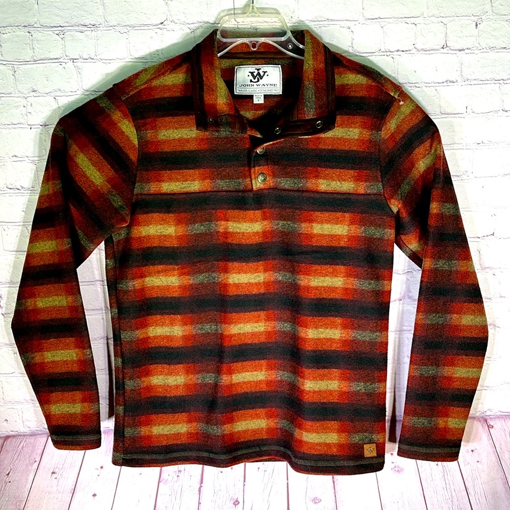 JOHN WAYNE Men's Plaid Button Down Shirt. Size. Small